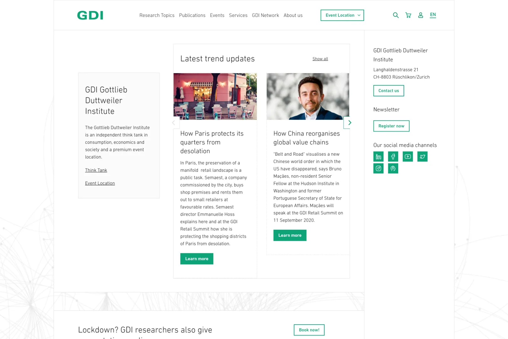 gdi.ch Front page