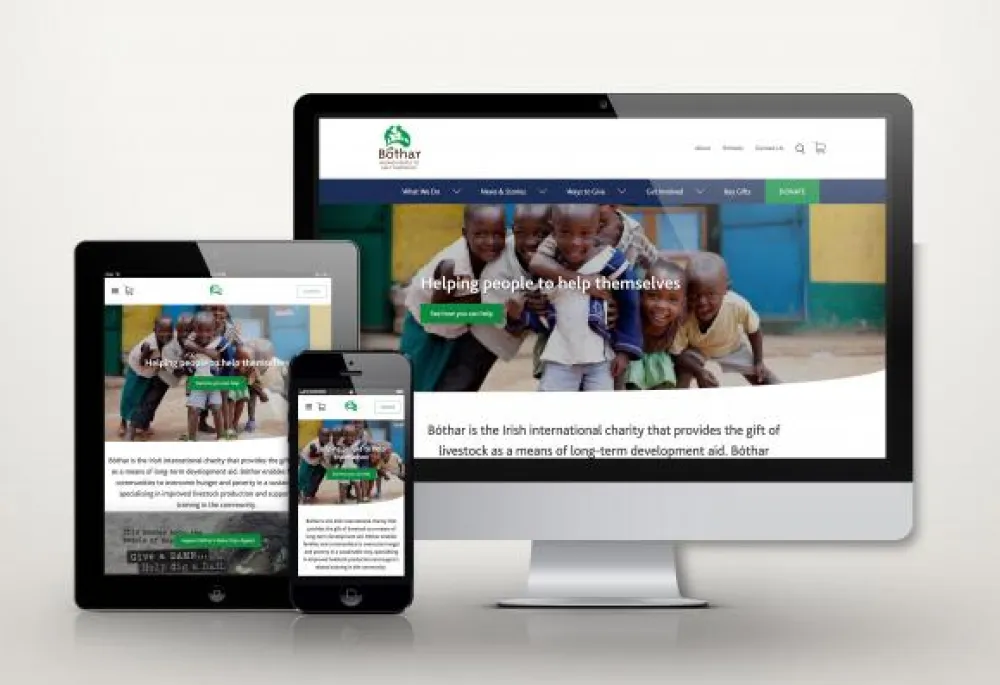 Home page of Bóthar website - helping people to help themselves
