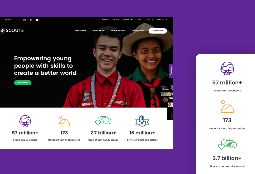 Screenshot of the World Scouting website 