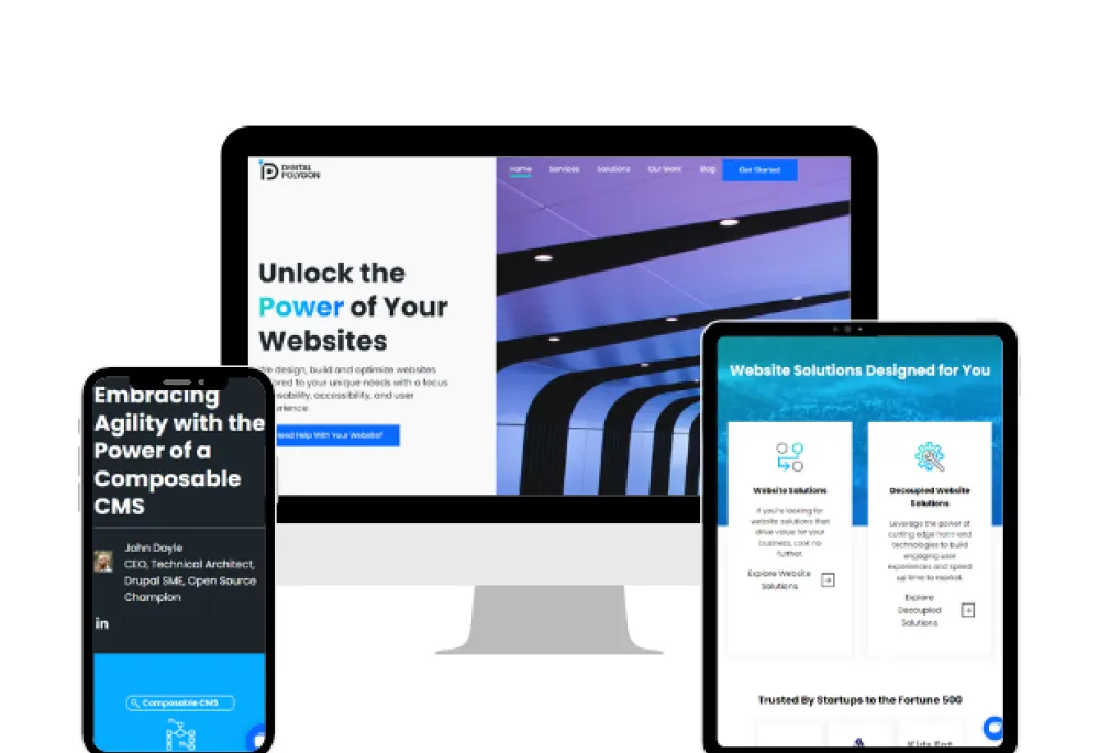 multi device image of digital polygon website screenshots