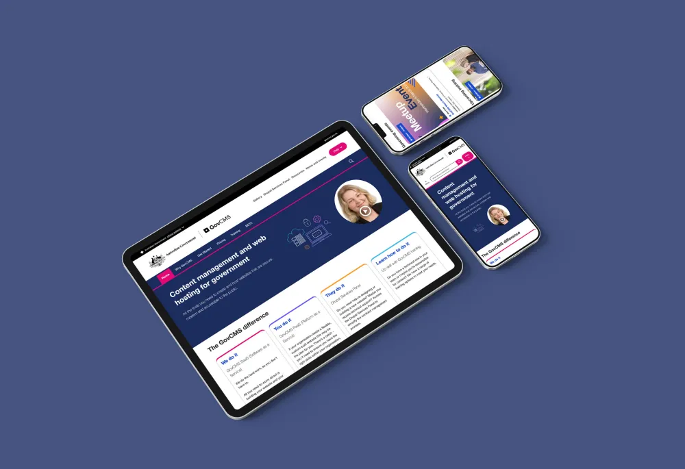 GovCMS site shown on multiple devices