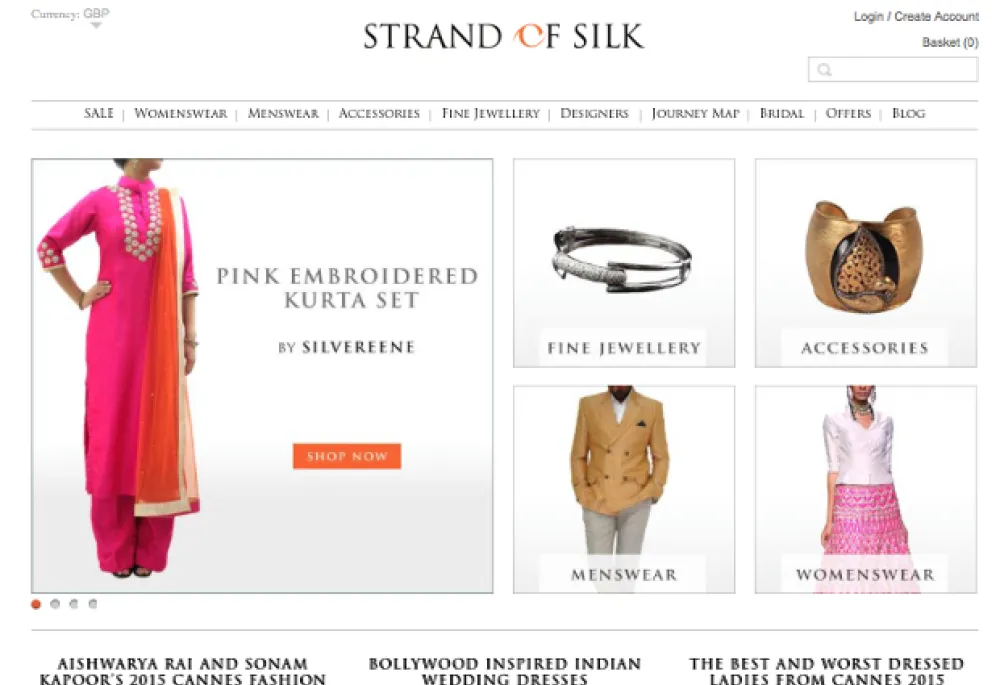 Strand of Silk - Indian Designer Fashion - Home Page