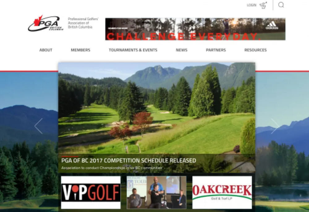 PGA of BC homepage