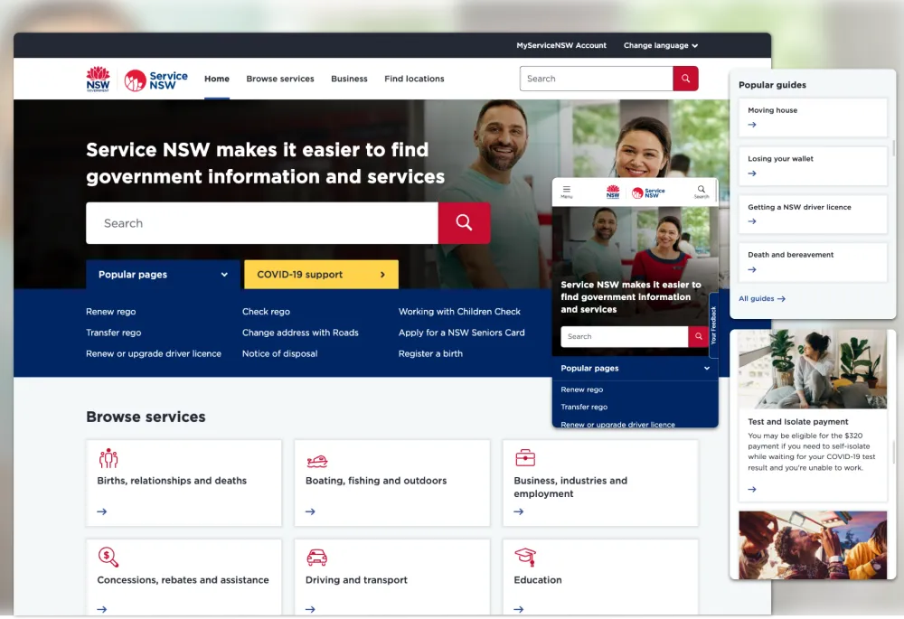 Service New South Wales Homepage