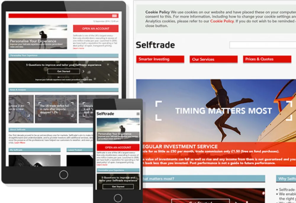 Selftrade responsive home page