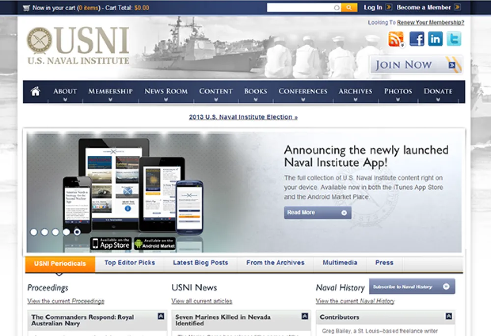 USNI homepage