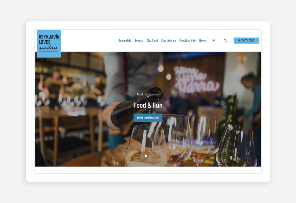 Screenshot from the Visit Reykjavík website 