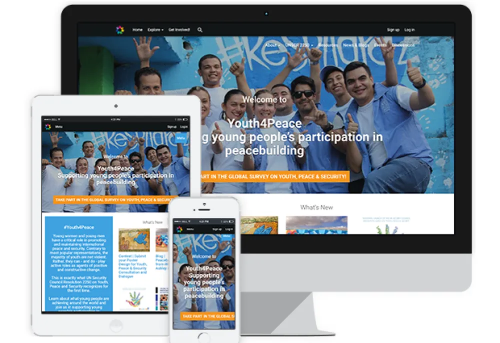 Youth4Peace works on desktop, tablet and mobile 