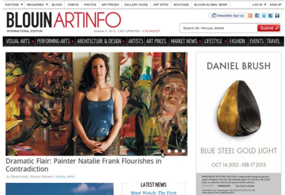 Artinfo.com frontpage screenshot