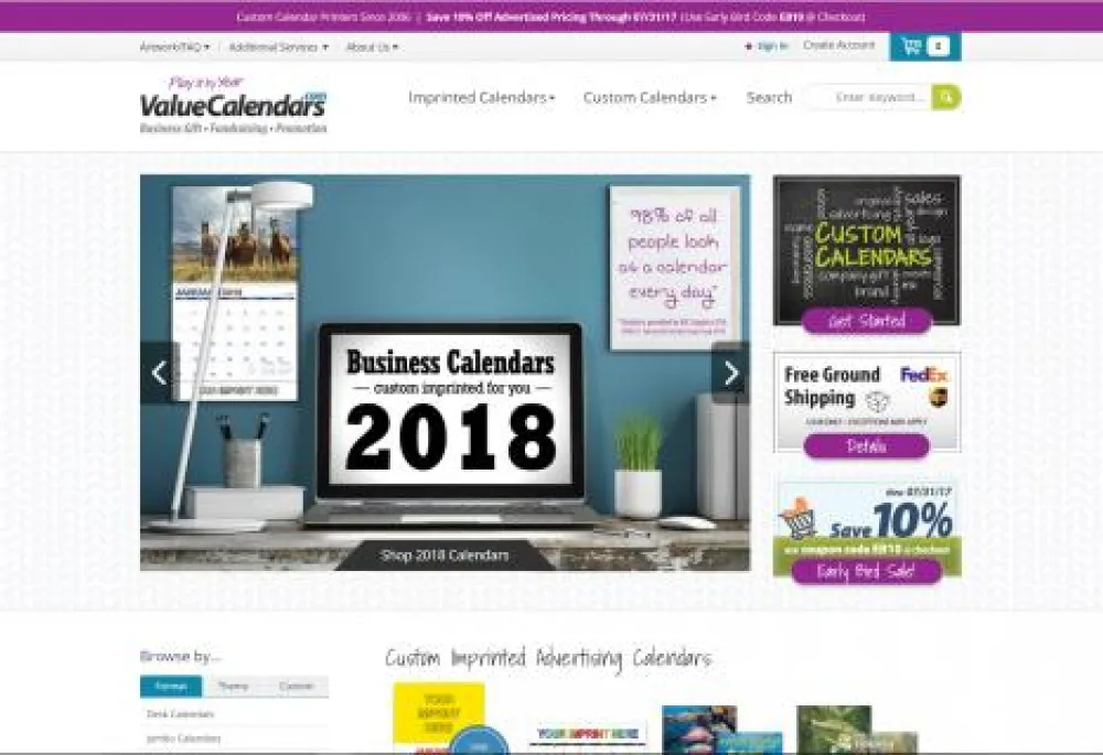 value calendars homepage