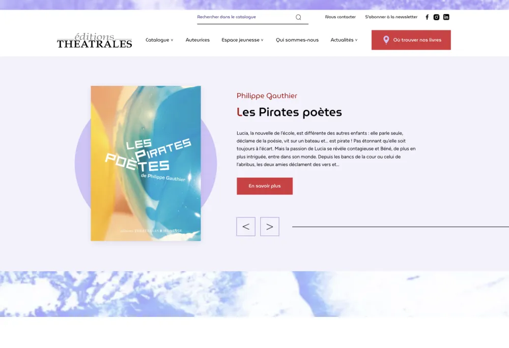 Screenshot of the éditions Théâtrales website
