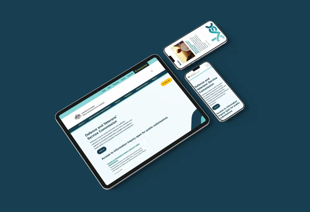 Defence and Veterans' Service Commission site on devices