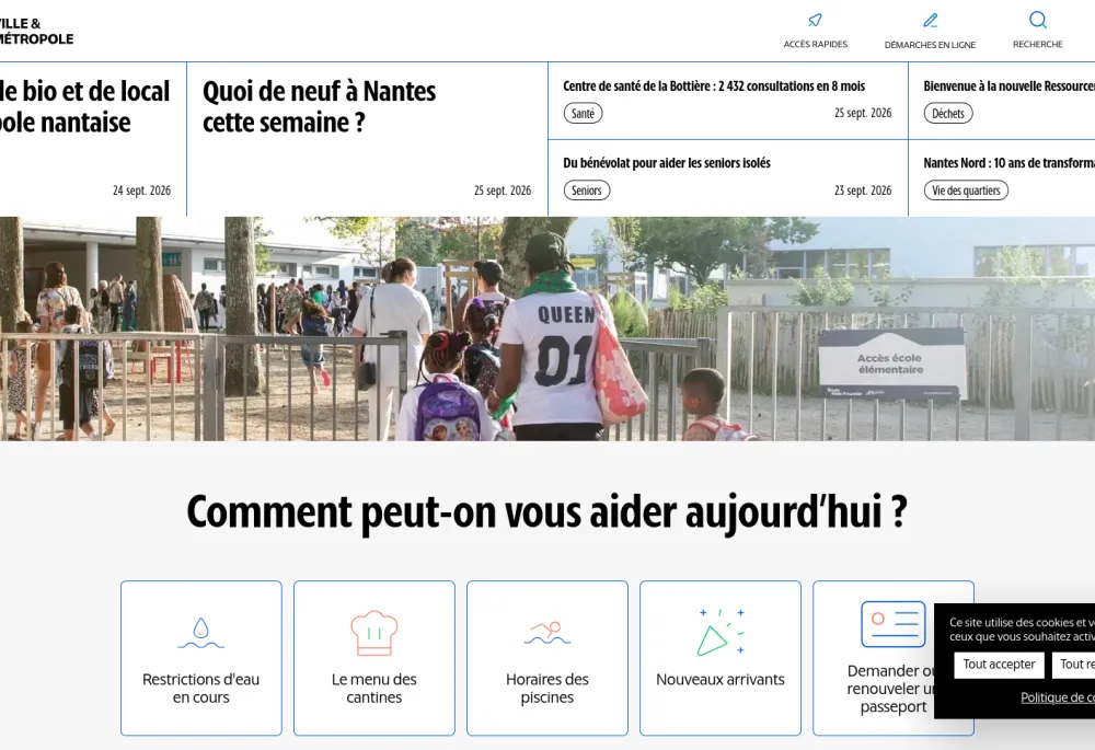 Nantes Métropole website homepage