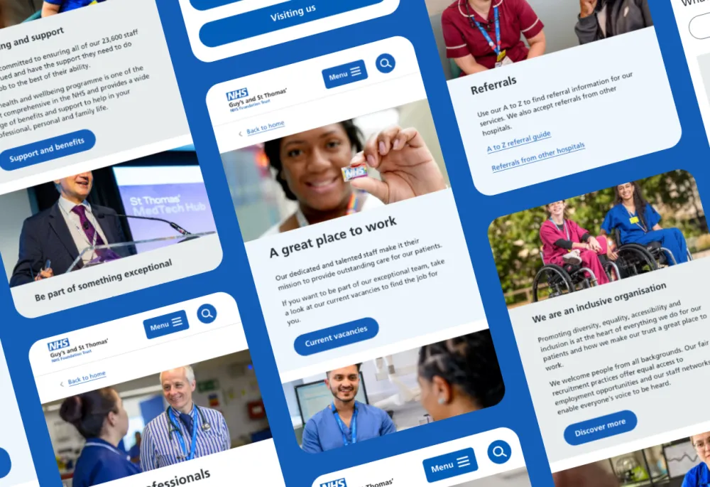 Many GSTT screens on mobile, angled horizontally 