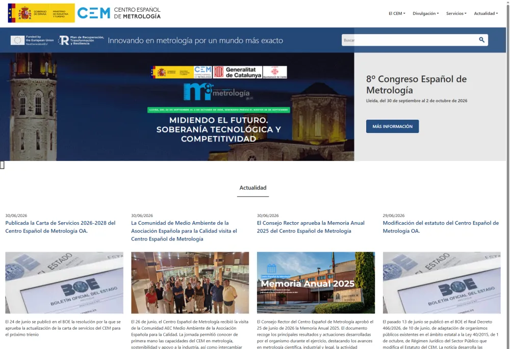 CEM institutional portal homepage