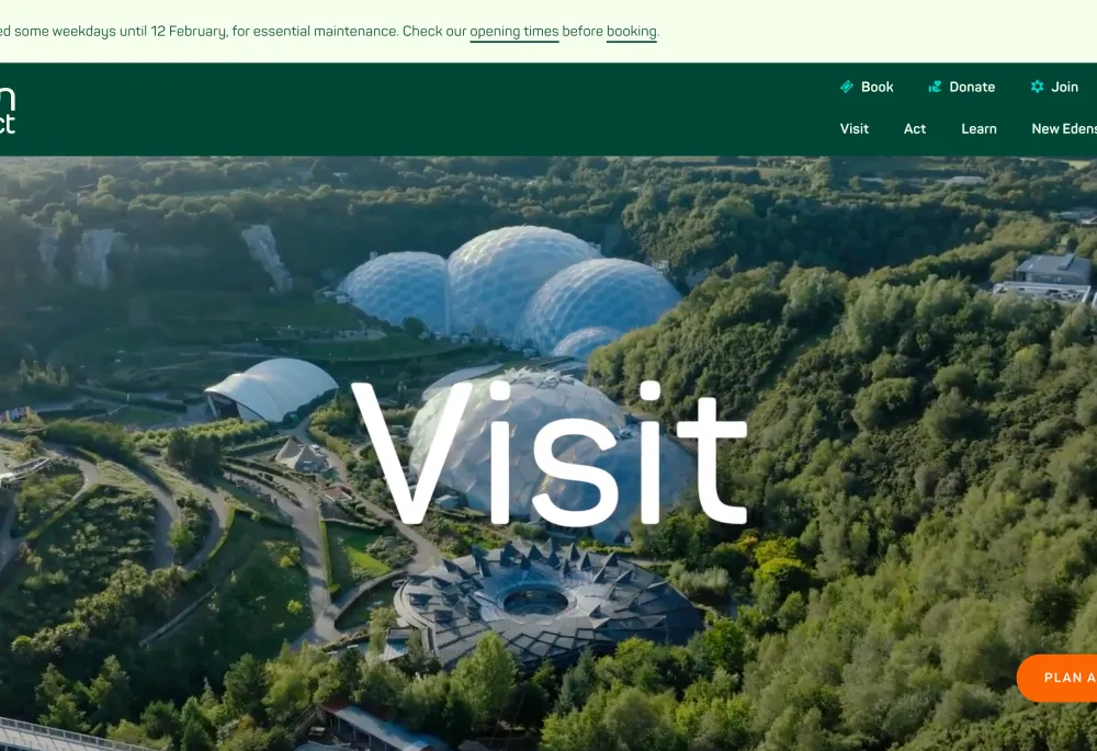 The Eden Project Homepage 