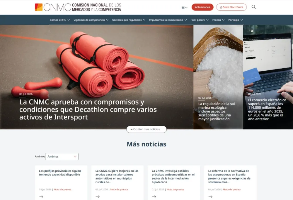 CNMC institutional portal powered by Drupal