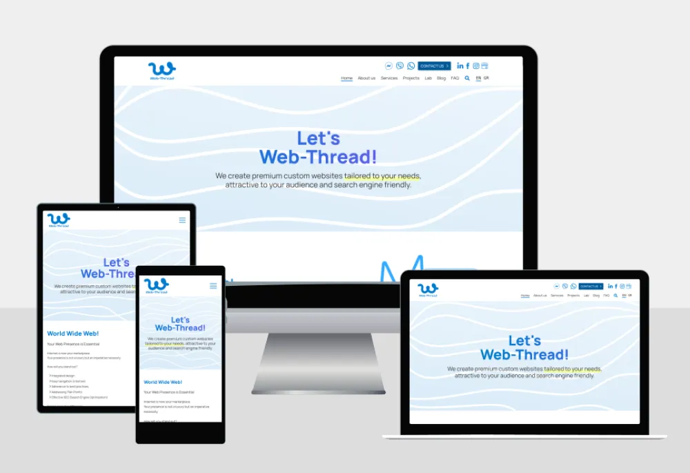Web-Thread website, in various devices