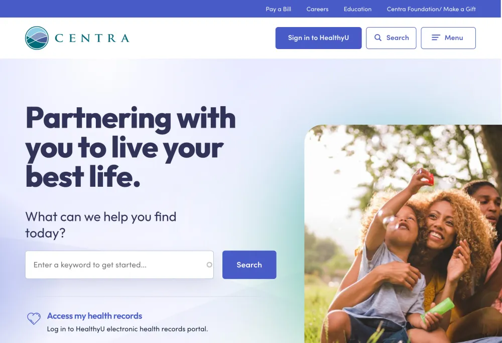 Centra Health Home Page