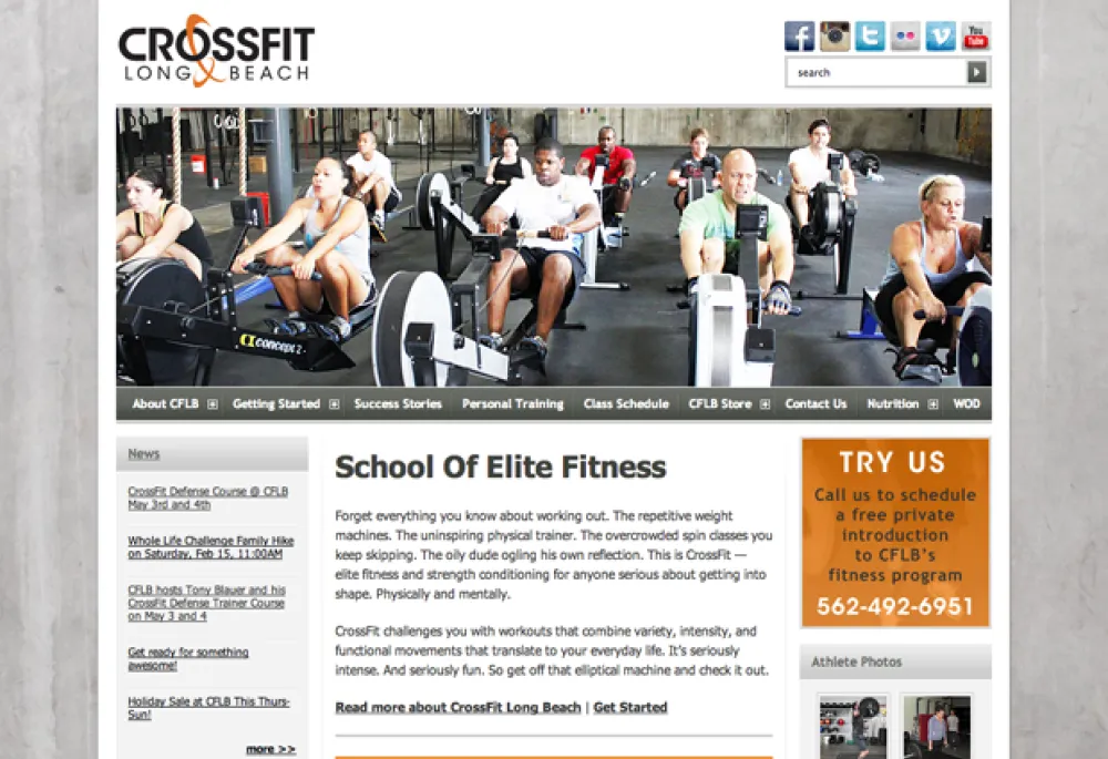 CrossFit Long Beach website screenshot