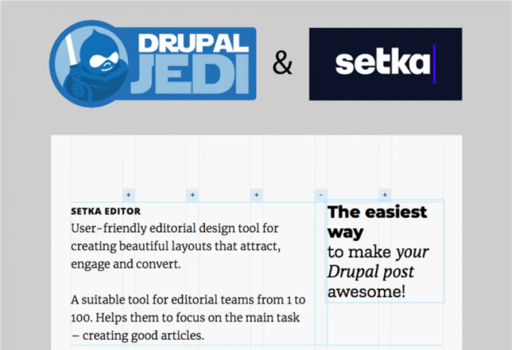 Module for Setka Editor, easy magazine-quality layouts for Drupal sites