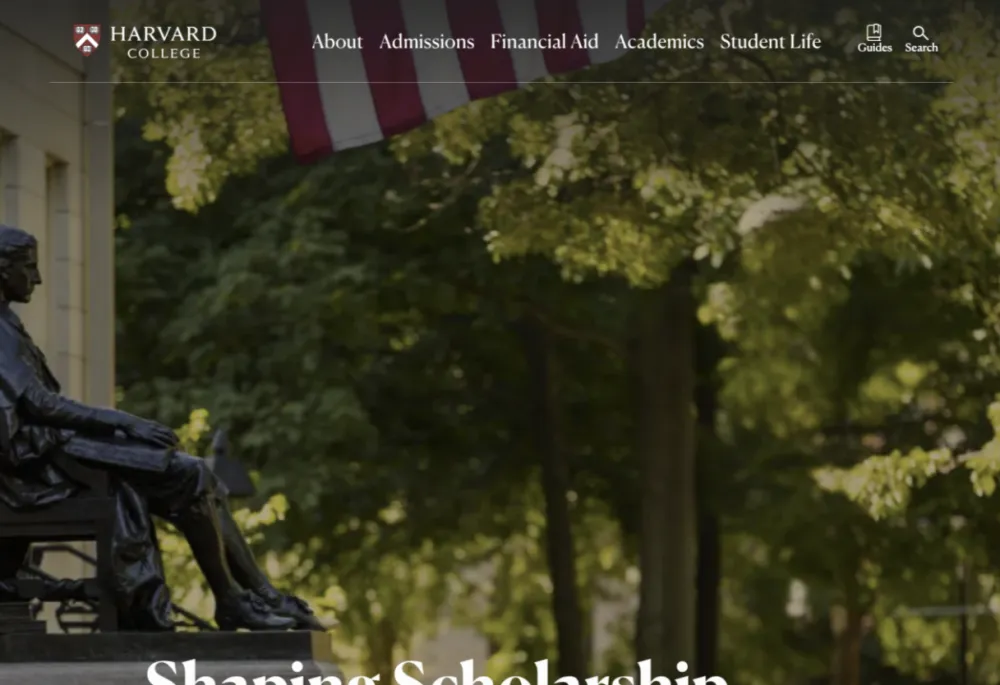 Harvard homepage 