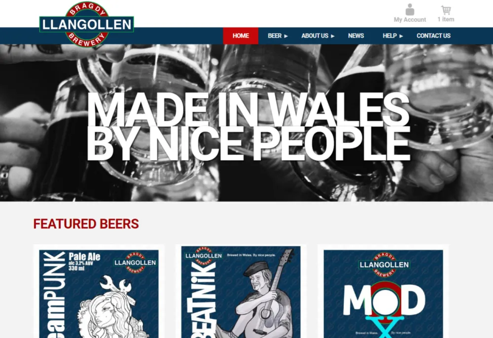 E-commerce Brewery Website: Llangollen Brewery