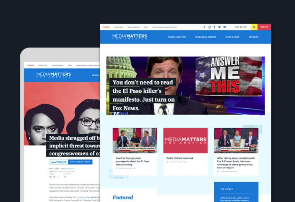 Media Matters for America Home Page Screen Shot