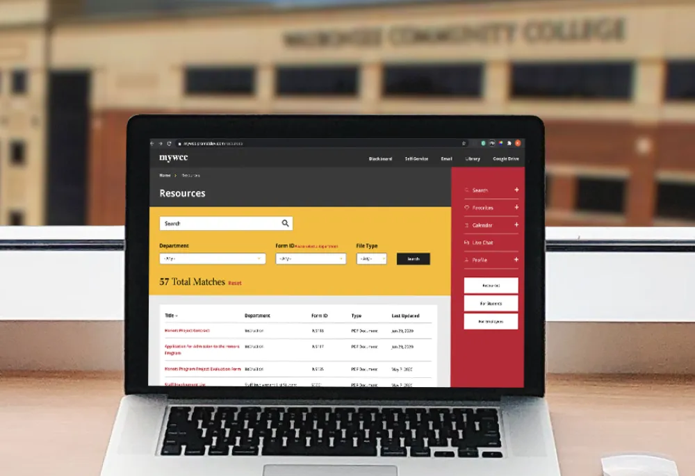 Waubonsee Community College mywcc screen shot