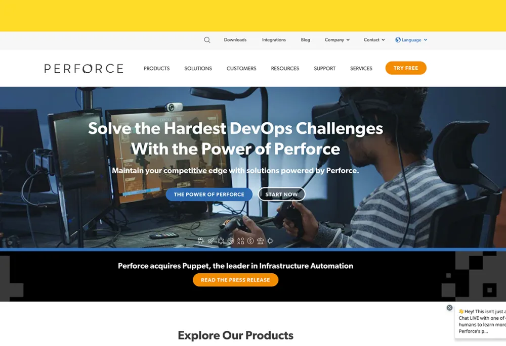 Perforce homepage
