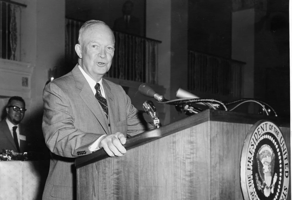 President Eisenhower at podium