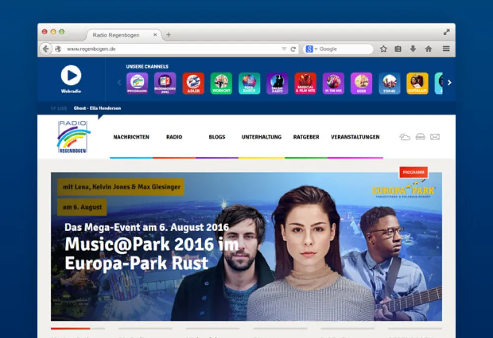 Radio Regenbogen Homepage