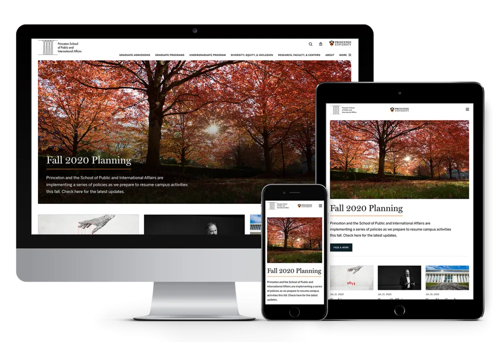 Princeton School of Public and International Affairs desktop and mobile screens