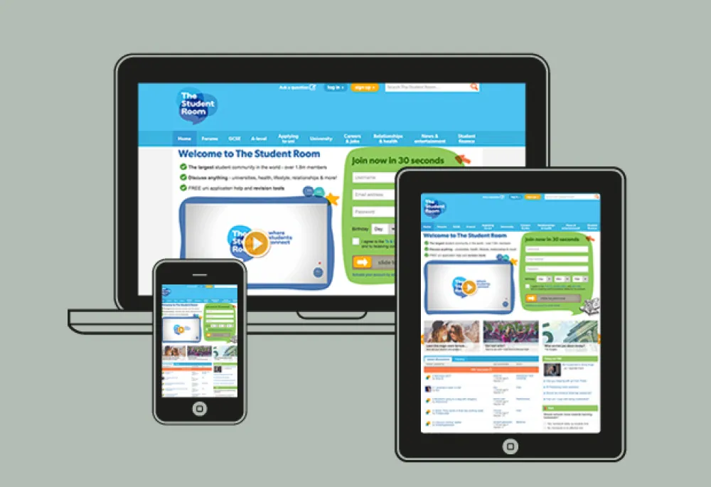 The Student Room homepage on all devices