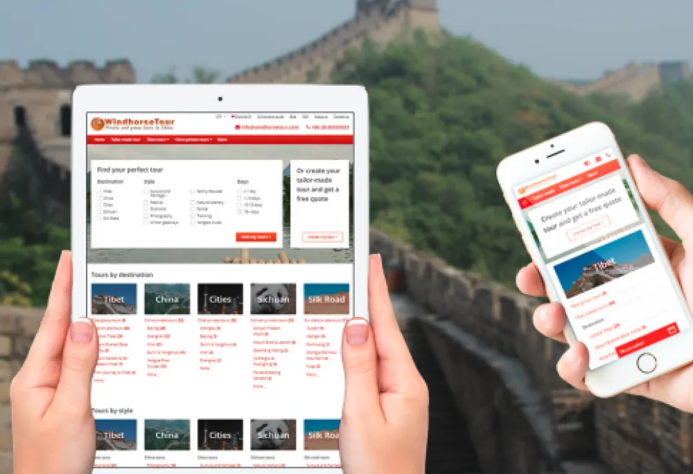 Responsive design of WindhorseTour website