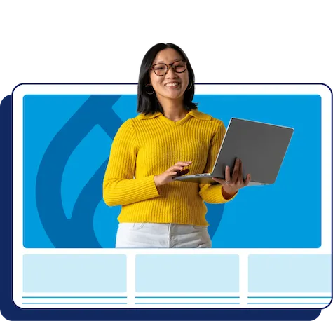 Woman on laptop looking for Drupal hosting