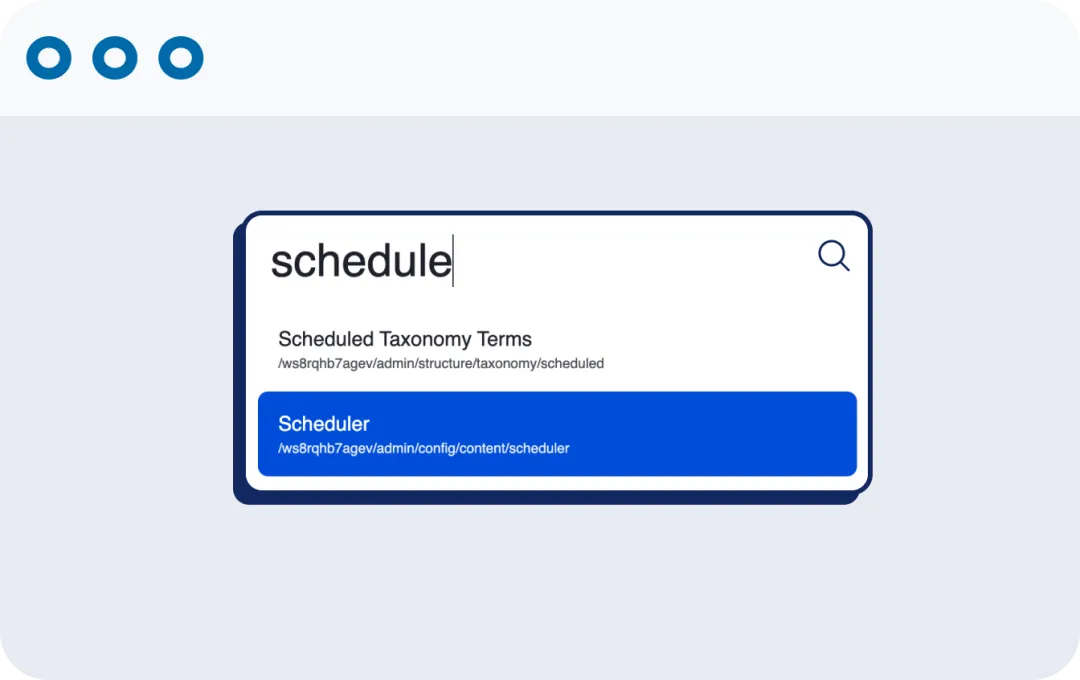 Search interface for admin tasks