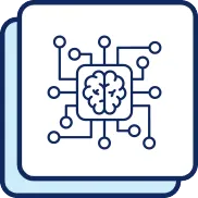 AI Icon with a brain and computer chip