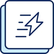 Icon for fast with a lightning bolt