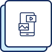 Media icon of phone with photo and video 