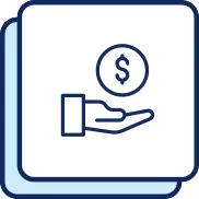 Icon of hand holding coin