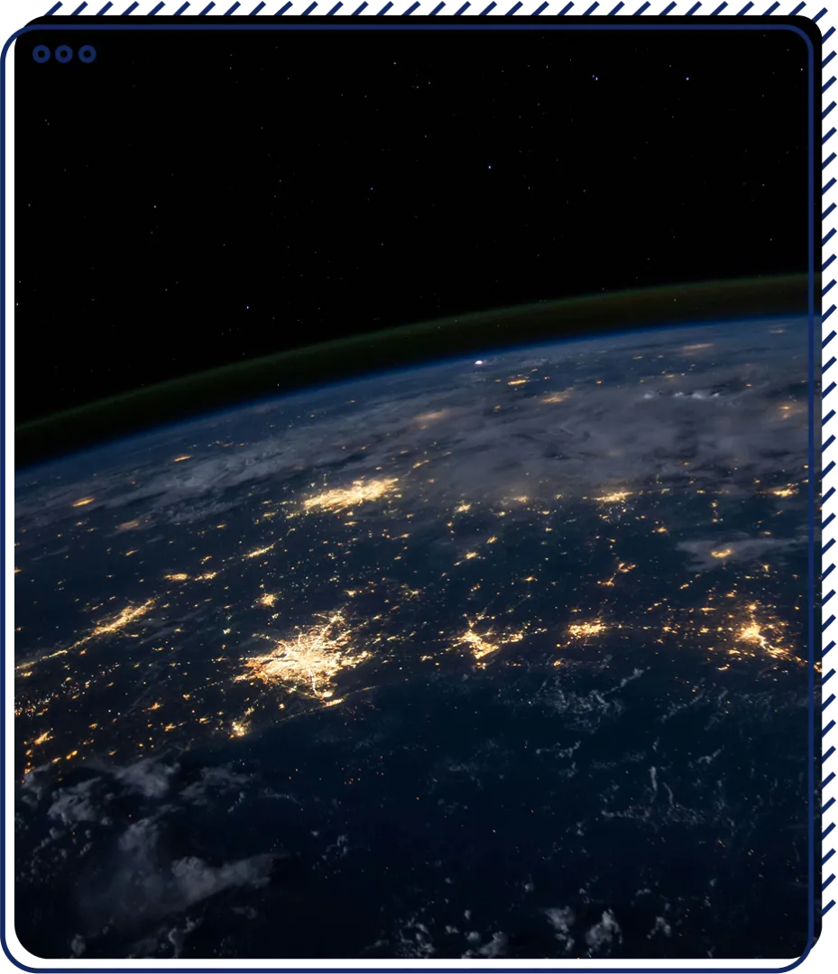 view of world from space for high tech concept