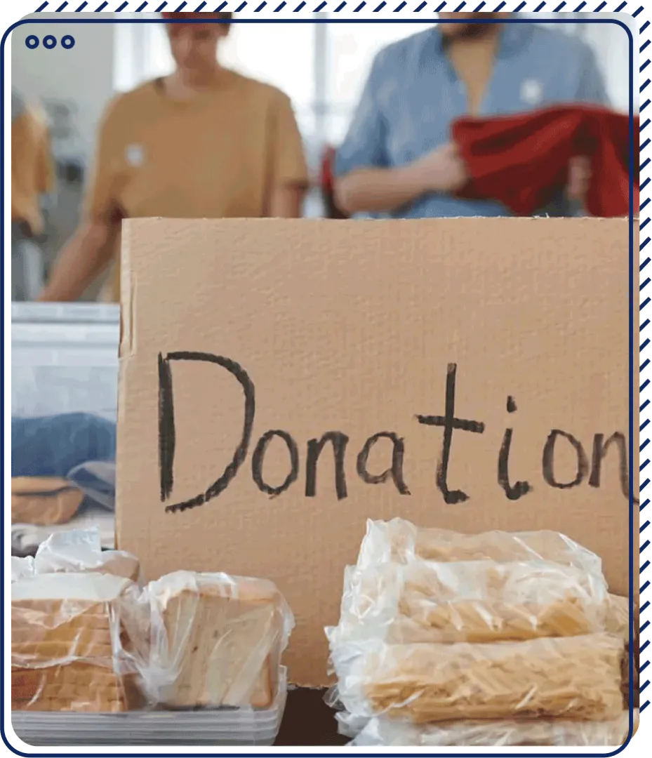donations sign at a non profit