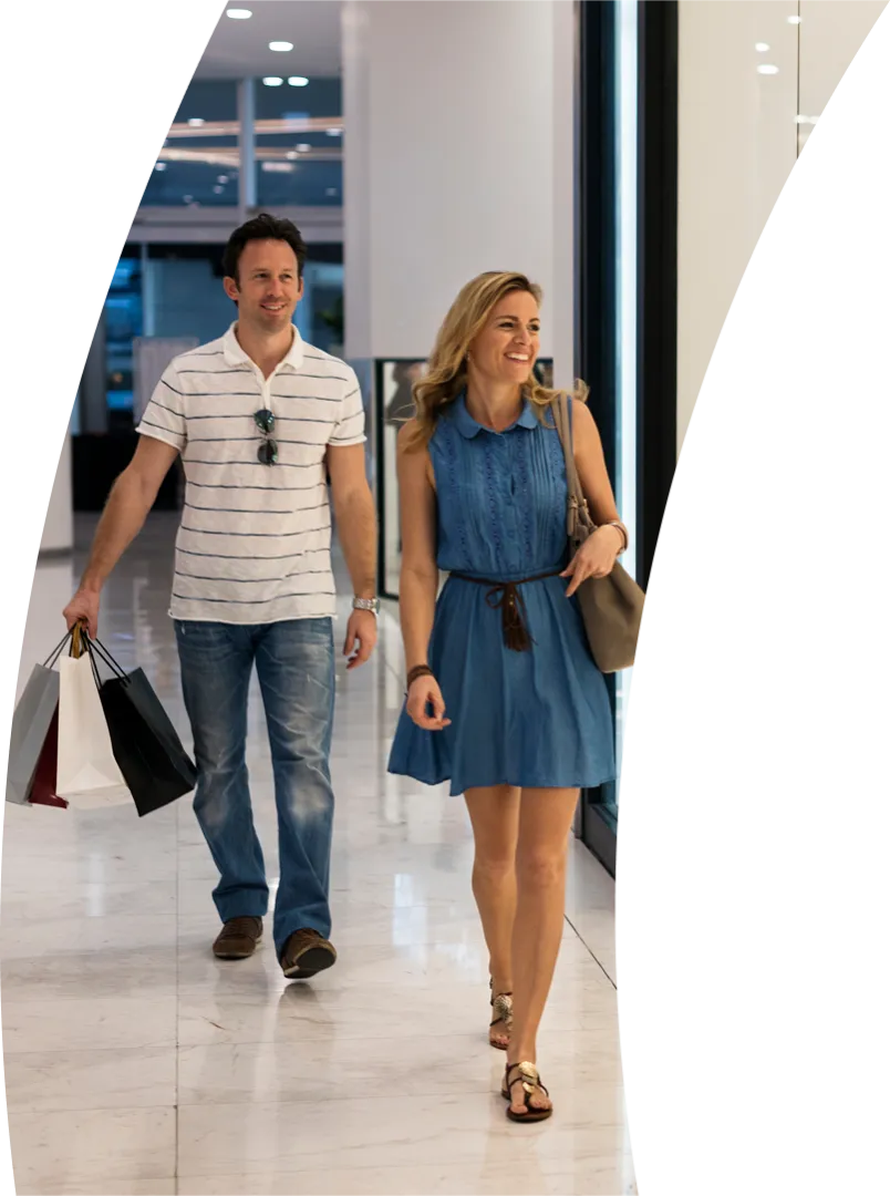 Man and woman shopping