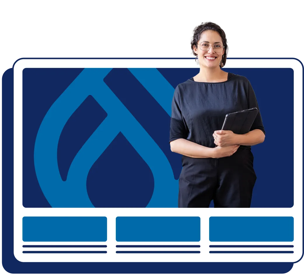 Lady with ipad in her hands