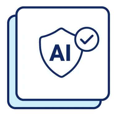an AI shield with a checkmark