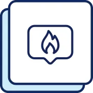 Viral icon (flame in text bubble)