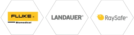 Fluke Biomedical, Landauer, Raysafe logos