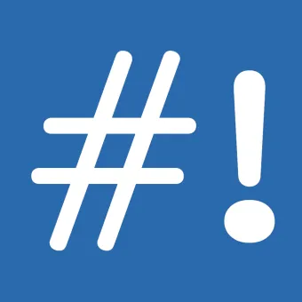 The logo of #! code (Hash Bang Code)