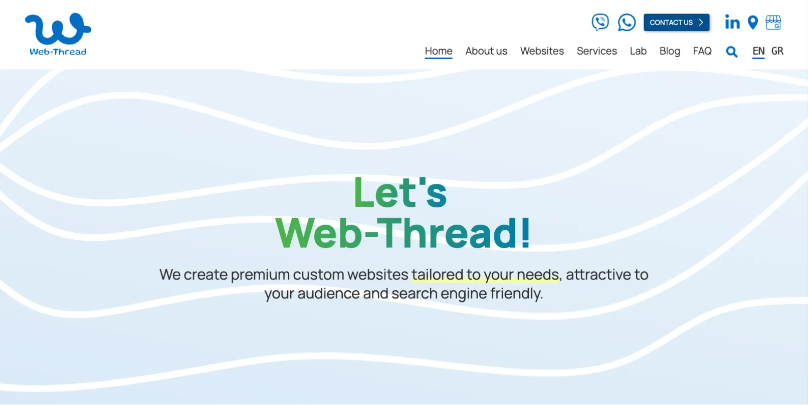 Web-Thread website, home page